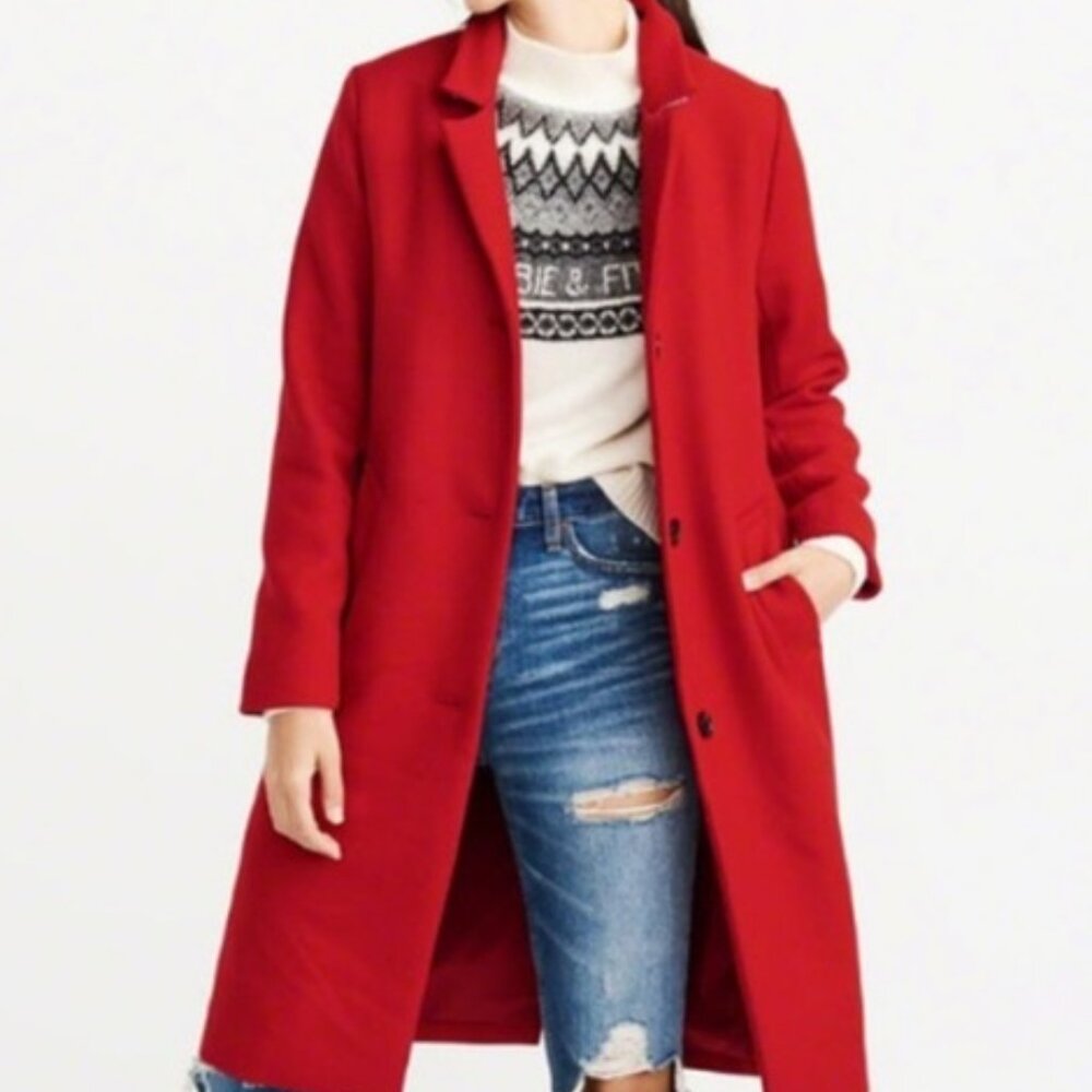 Abercrombie & Fitch Dad Coat in Red - Picture 2 of 3